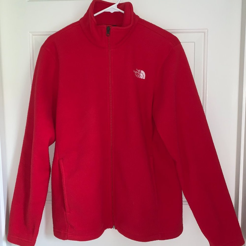 Red North Face Fleece Full Zip Up